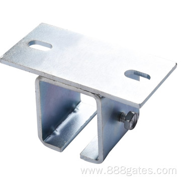 Hanging door track bracket for suspension wheel